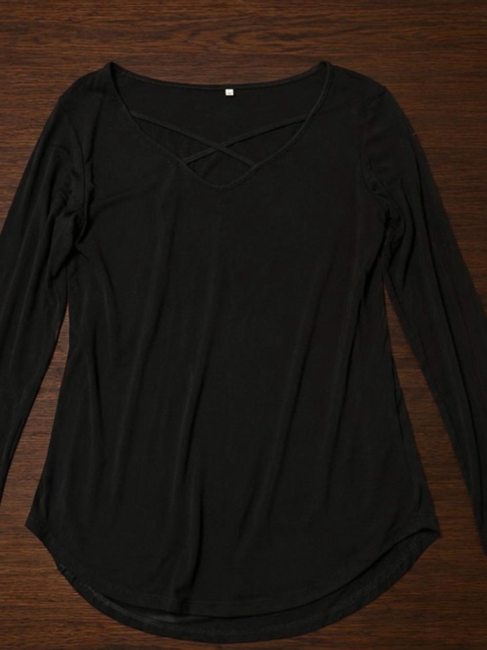 2-Pack Black & White Criss Cross Long Sleeve Tops Size M